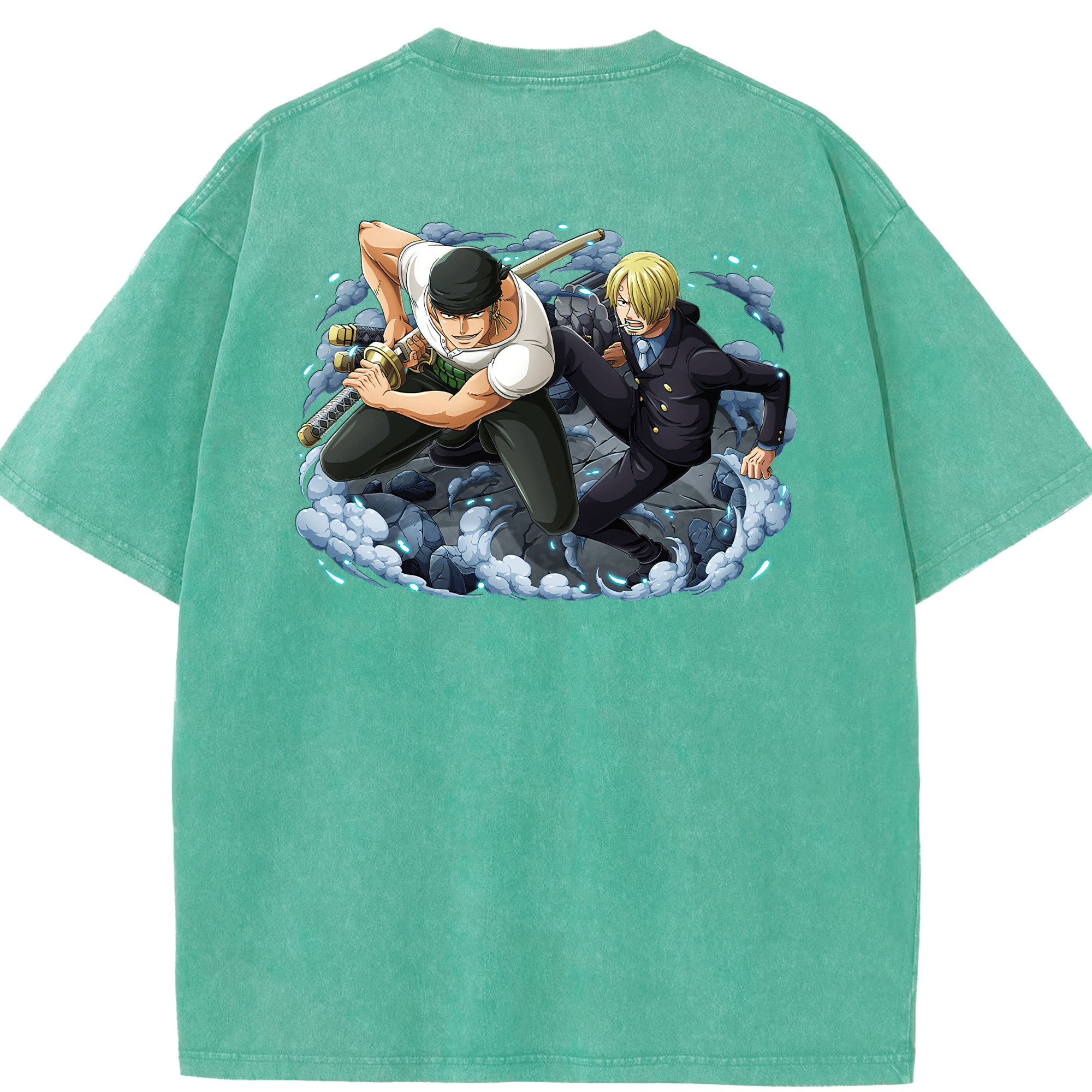 ワンピース ロロノア・ゾロ ONE PIECE Roronoa Zoro 綿100% ヴィンテージ風 半袖Tシャツ（背面プリント）